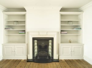 Fitted alcove cupboards and shelves