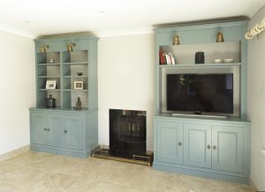 Pair of built in Victorian alcove cupboards are finished in F&B Oval room with traditional features