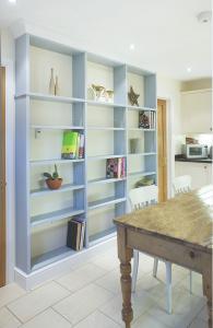 Built in bookcases in a kitchen