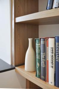 Chunky built in shelves in oak