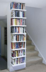 Contemporary modern built in book shelves