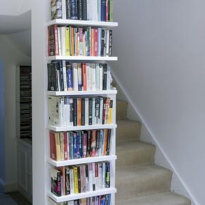Contemporary modern built in book shelves