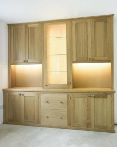 Fitted cabinets in Oak and ASh bespoke made to measure