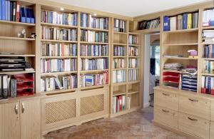 built in bookshelves in home office