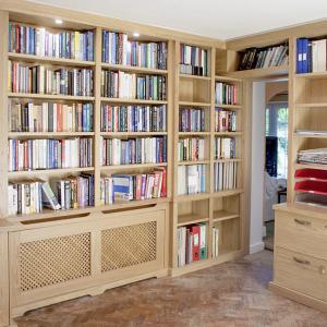 built in bookshelves in home office