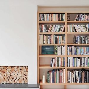 contemporary Fitted Bookcase with chunky shelves