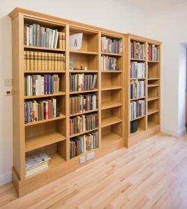 Built in Home library in Oak with stepped section