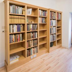 Built in Home library in Oak with stepped section