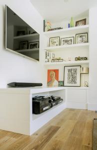 living room cabinet and shelves