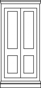 2 panel Traditional shaker door with wide midrail