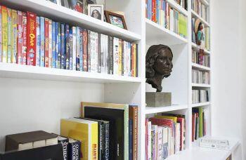 Contemporary Built In Library Shelves