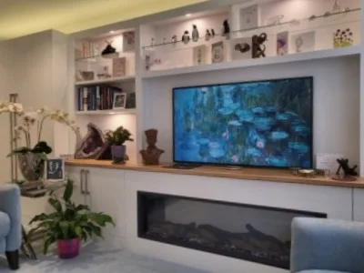 Wall units for living room with TV unit With Fire built in