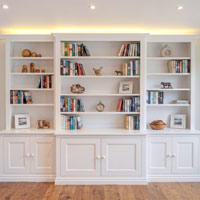 Fitted living room cabinets and general storage — bespoke built-in shelving and cupboards