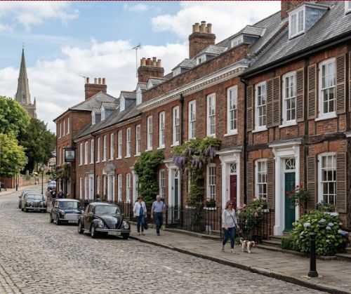 Beaconsfield Old Town - London End row of Georgian Town houses