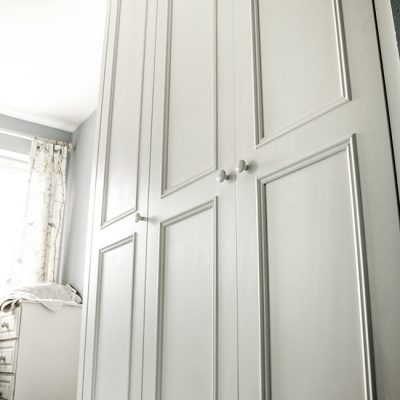 Built in wardrobe with large period panel bead