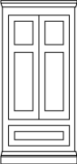 Colonial style door with drawer