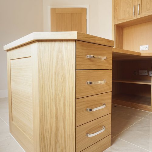 Custom made fitted home office drawers