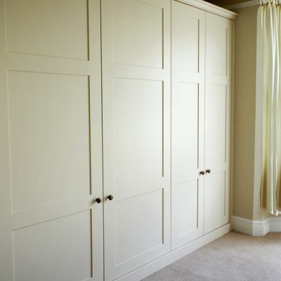 Fitted wardrobes in a bedroom