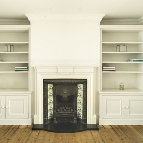 Fitted alcove cupboards and shelves