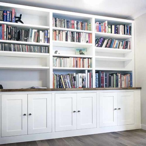 Fitted cabinets with Oak top