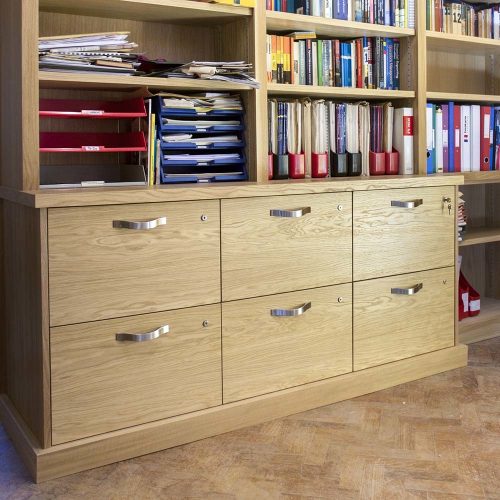 Fitted home office filing drawers with locks