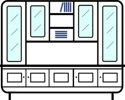 3-column-bookcase----upper-glazed display-cupboards--large-display-area