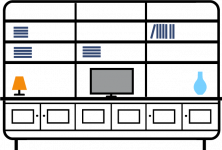 +3.0m--6-door---3-column-bookcase--TV-display