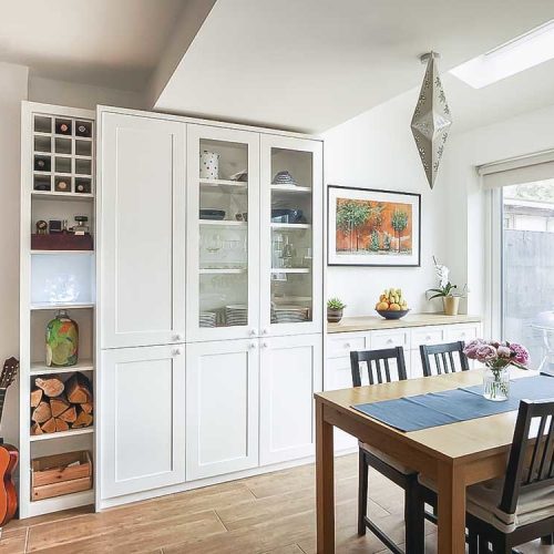 Built in Cupboards in a kitchen dining room