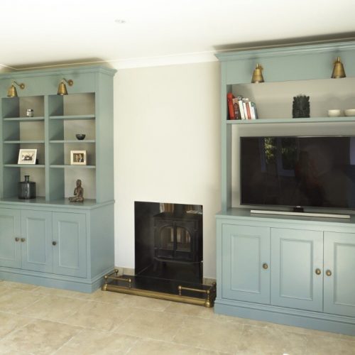 Pair of built in Victorian alcove cupboards are finished in F&B Oval room with traditional features