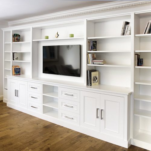 Saxony 2 Door Wide TV Unit With 4 Shelves TV Stand With 2 Storage Cupboards Living Room/Bedrooms 