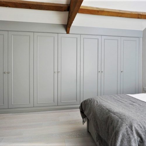 fitted wardrobes wall to wall in grey