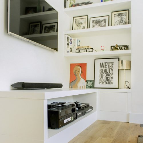 living room cabinet and shelves